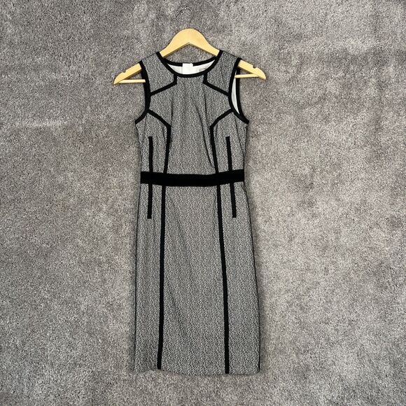 Banana Republic Dress Womens 0 BLack Lace Overlay Sleeveless Scoop Neck Zip - Picture 1 of 13